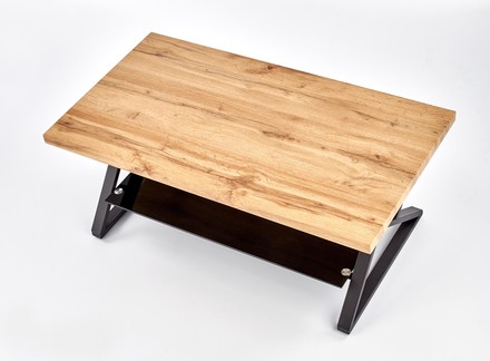 Konferenční stolek Halmar XENA obdelník černá / přírodní (2p=1szt) (2 Karton) (7)