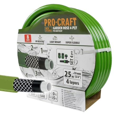 Zelená zahradní hadice Procraft PR-4GH1925F