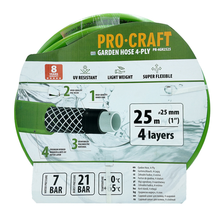 Zelená zahradní hadice Procraft PR-4GH2525 (1)