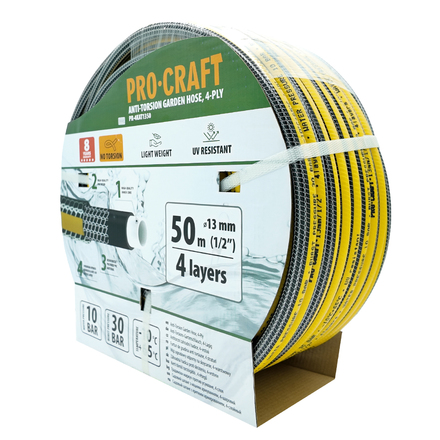 Černo-žlutá zahradní hadice Procraft PR-4KAT1350 (2)