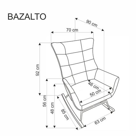 Houpací křeslo Halmar BAZALTO tmavě zelená (7)