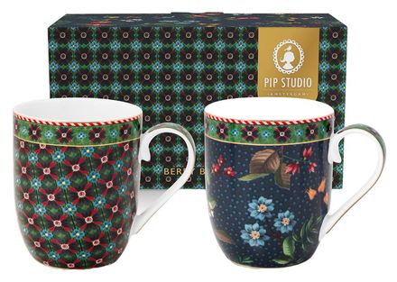 sada hrnků Pip Studio Berry Blues 145ml - modrá 2ks