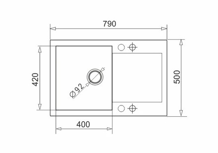 Granitový kuchyňský dřez Pyramis MIDO 79x50 1B1D VOLCANO (1)