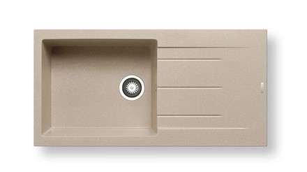 Granitový kuchyňský dřez Pyramis ALAZIA (100X50) 1B 1D PLUS DARK BEIGE (079814011)
