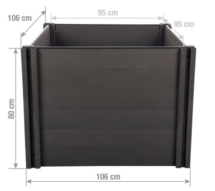 Vyvýšený záhon G21 Crop 106 x 106 x 80, WPC, Eben (4)