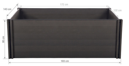 Vyvýšený záhon G21 Crop 183 x 143 x 80, WPC, Eben (4)