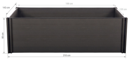 Vyvýšený záhon G21 Crop 210 x 143 x 80, WPC, Eben (4)
