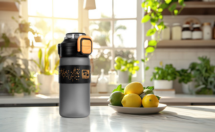 Láhev G21 na pití 600 ml, šedá zmrzlá (10)