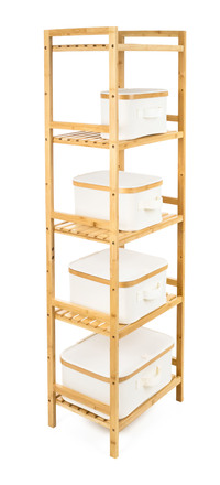 Úložný box G21 30 x 15 x 15 cm, bambusový s víkem, béžový (12)