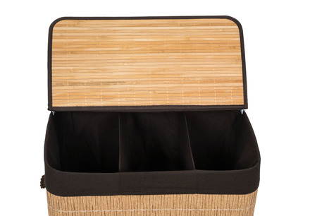 Koš na prádlo G21 150 l s rozdělovači, ratanový design s hnědým košem (5)