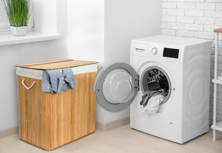 Koš na prádlo G21 150 l s rozdělovači, bambusový s bílým košem (7)