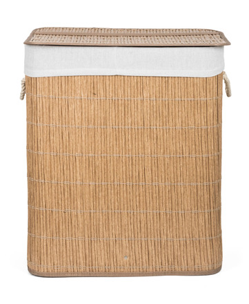 Koš na prádlo G21 105 l s rozdělovačem, ratanový design s bílým košem (1)