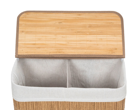 Koš na prádlo G21 105 l s rozdělovačem, ratanový design s bílým košem (5)