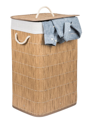 Koš na prádlo G21 72 l, ratanový design s bílým košem (2)