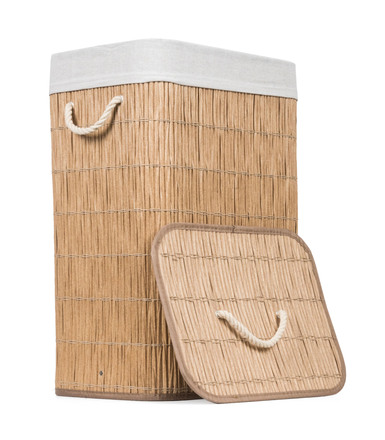 Koš na prádlo G21 72 l, ratanový design s bílým košem (3)