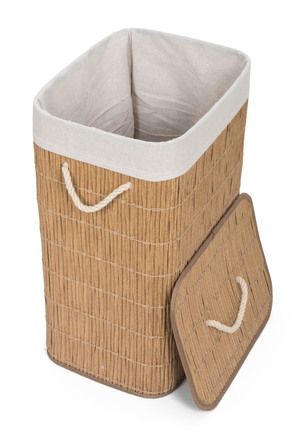Koš na prádlo G21 72 l, ratanový design s bílým košem (4)