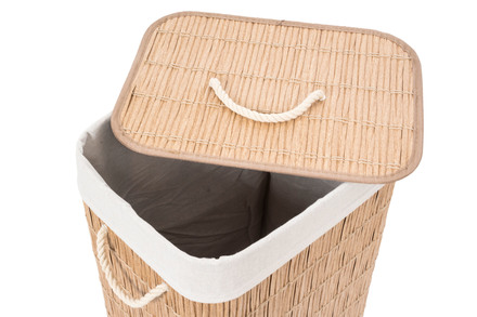 Koš na prádlo G21 72 l, ratanový design s bílým košem (5)