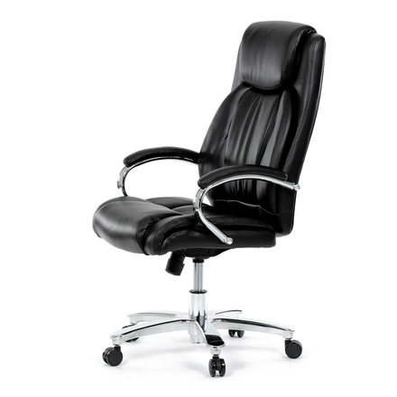 Kancelářské křeslo Autronic Křeslo kancelářské, černá ekokůže, chromový kříž, houpací mechanismus, nosnost 150kg (KA-F1385 BK) (3)