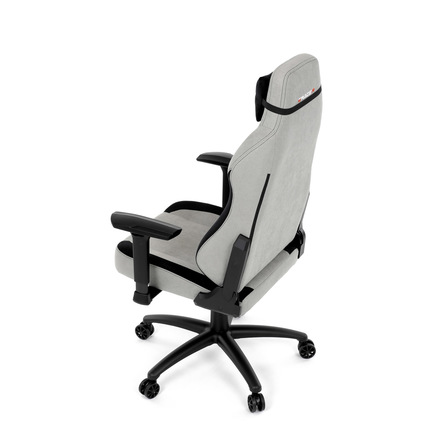 Herní křeslo Autronic Herní křeslo, stříbrná látka, houpací mechanismus, polohování opěradla 90°-180°, 3D područky, polštáře z paměťové pěny (KA-F12 SIL2) (25)