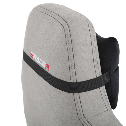 Herní křeslo Autronic Herní křeslo, stříbrná látka, houpací mechanismus, polohování opěradla 90°-180°, 3D područky, polštáře z paměťové pěny (KA-F12 SIL2) (37)