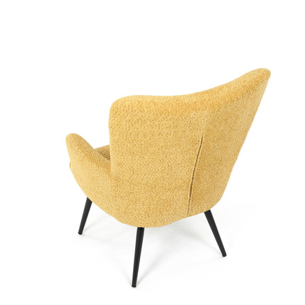 Křeslo ušák Autronic Křeslo ušák potah žlutá látka, nohy černý kov. (AK-W1206 YEL2) (18)