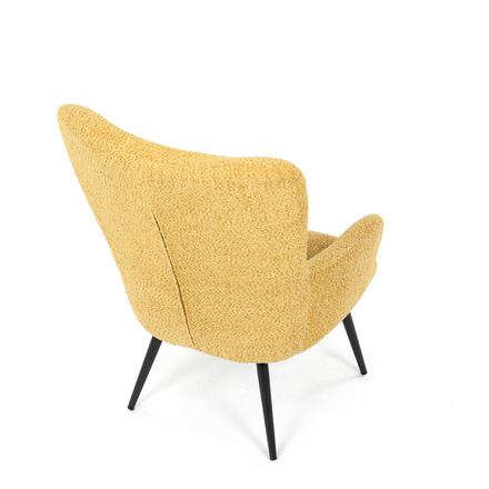 Křeslo ušák Autronic Křeslo ušák potah žlutá látka, nohy černý kov. (AK-W1206 YEL2) (20)