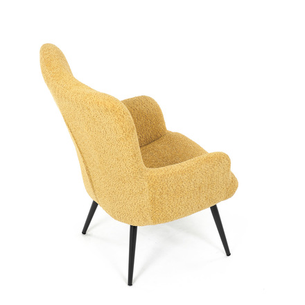 Křeslo ušák Autronic Křeslo ušák potah žlutá látka, nohy černý kov. (AK-W1206 YEL2) (21)