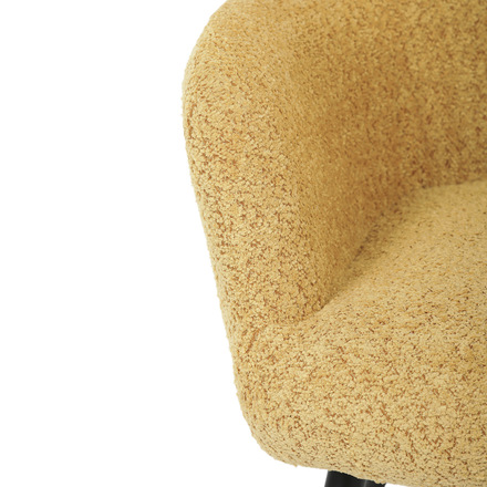 Křeslo ušák Autronic Křeslo ušák potah žlutá látka, nohy černý kov. (AK-W1206 YEL2) (28)