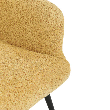 Křeslo ušák Autronic Křeslo ušák potah žlutá látka, nohy černý kov. (AK-W1206 YEL2) (29)