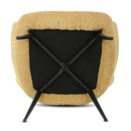 Křeslo ušák Autronic Křeslo ušák potah žlutá látka, nohy černý kov. (AK-W1206 YEL2) (33)