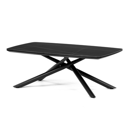Konferenční stolek Autronic Stůl konferenční, deska slinutá keramika 120x70cm, černý mramor, nohy černý kov (AHG-X7227 BK)