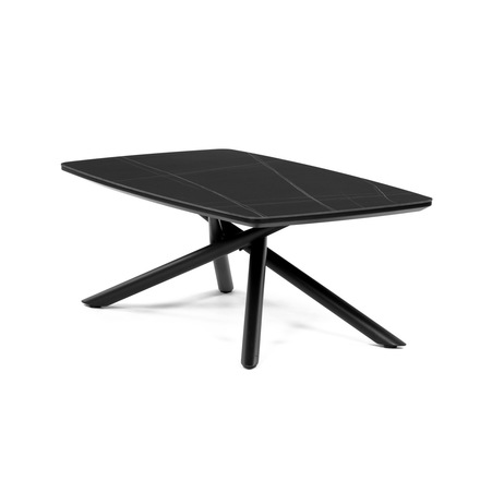 Konferenční stolek Autronic Stůl konferenční, deska slinutá keramika 120x70cm, černý mramor, nohy černý kov (AHG-X7227 BK) (9)