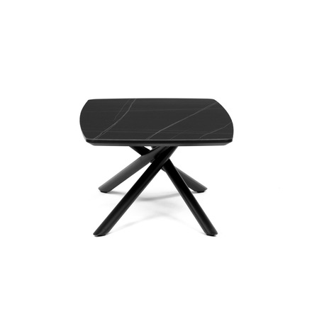 Konferenční stolek Autronic Stůl konferenční, deska slinutá keramika 120x70cm, černý mramor, nohy černý kov (AHG-X7227 BK) (10)