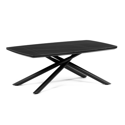 Konferenční stolek Autronic Stůl konferenční, deska slinutá keramika 120x70cm, černý mramor, nohy černý kov (AHG-X7227 BK) (12)