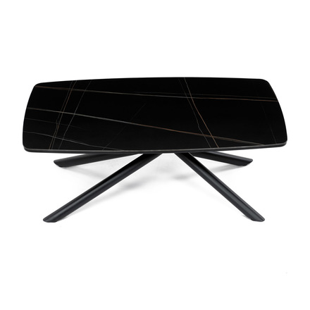 Konferenční stolek Autronic Stůl konferenční, deska slinutá keramika 120x70cm, černý mramor, nohy černý kov (AHG-X7227 BK) (13)