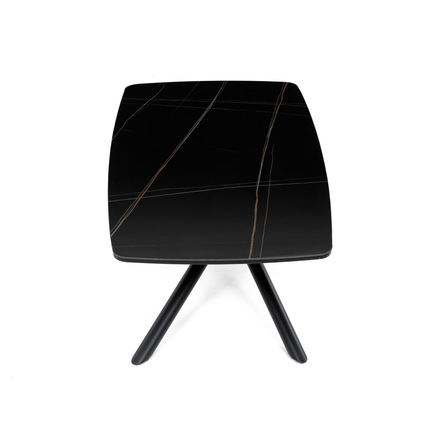 Konferenční stolek Autronic Stůl konferenční, deska slinutá keramika 120x70cm, černý mramor, nohy černý kov (AHG-X7227 BK) (16)