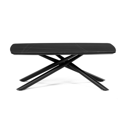 Konferenční stolek Autronic Stůl konferenční, deska slinutá keramika 120x70cm, černý mramor, nohy černý kov (AHG-X7227 BK) (1)