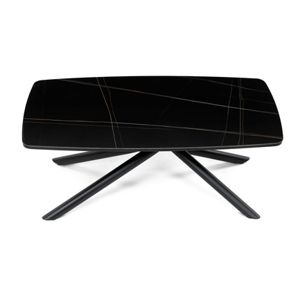 Konferenční stolek Autronic Stůl konferenční, deska slinutá keramika 120x70cm, černý mramor, nohy černý kov (AHG-X7227 BK) (19)