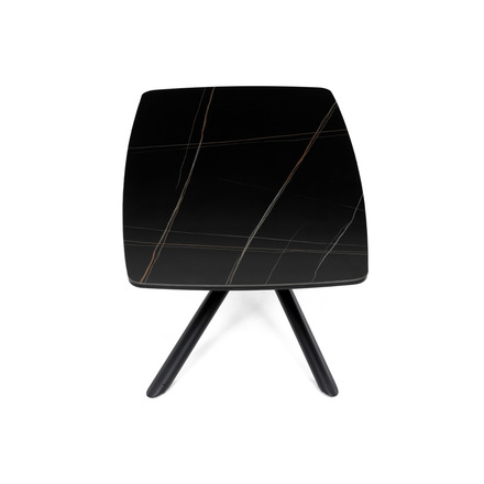 Konferenční stolek Autronic Stůl konferenční, deska slinutá keramika 120x70cm, černý mramor, nohy černý kov (AHG-X7227 BK) (22)