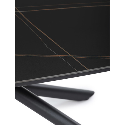 Konferenční stolek Autronic Stůl konferenční, deska slinutá keramika 120x70cm, černý mramor, nohy černý kov (AHG-X7227 BK) (25)