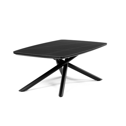 Konferenční stolek Autronic Stůl konferenční, deska slinutá keramika 120x70cm, černý mramor, nohy černý kov (AHG-X7227 BK) (5)