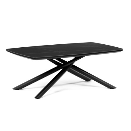 Konferenční stolek Autronic Stůl konferenční, deska slinutá keramika 120x70cm, černý mramor, nohy černý kov (AHG-X7227 BK) (6)