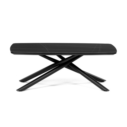 Konferenční stolek Autronic Stůl konferenční, deska slinutá keramika 120x70cm, černý mramor, nohy černý kov (AHG-X7227 BK) (7)