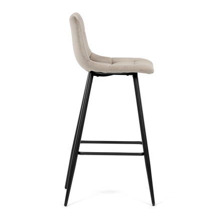 Barová židle Autronic Židle barová, cappuccino látka, čtyřnohá kovová podnož, černý mat (AUB-X7015 CAP2) (10)