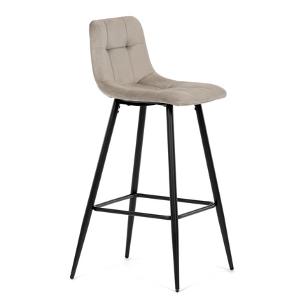 Barová židle Autronic Židle barová, cappuccino látka, čtyřnohá kovová podnož, černý mat (AUB-X7015 CAP2) (11)