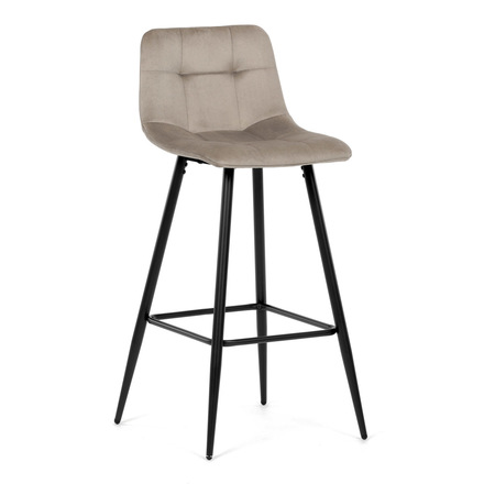 Barová židle Autronic Židle barová, cappuccino látka, čtyřnohá kovová podnož, černý mat (AUB-X7015 CAP2) (12)