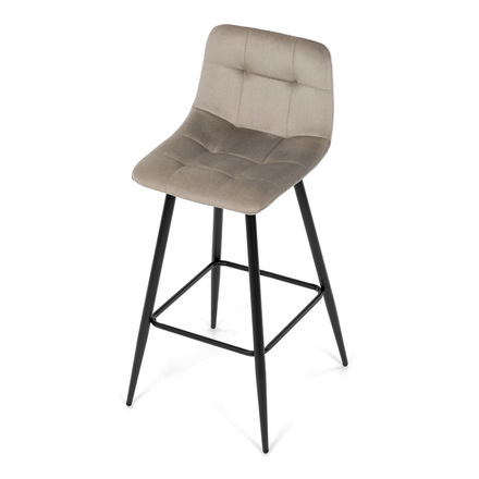 Barová židle Autronic Židle barová, cappuccino látka, čtyřnohá kovová podnož, černý mat (AUB-X7015 CAP2) (14)