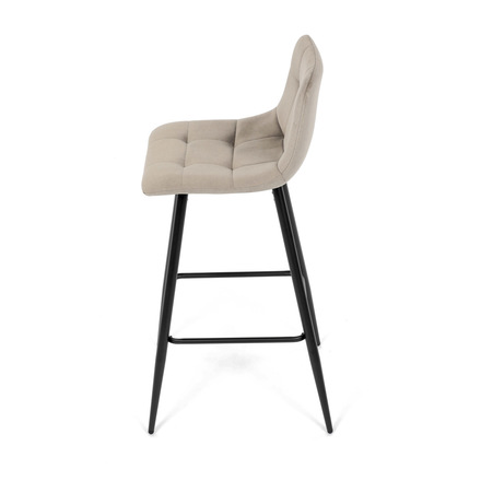 Barová židle Autronic Židle barová, cappuccino látka, čtyřnohá kovová podnož, černý mat (AUB-X7015 CAP2) (16)