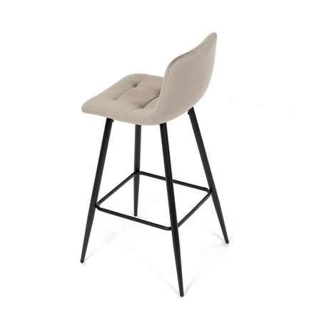 Barová židle Autronic Židle barová, cappuccino látka, čtyřnohá kovová podnož, černý mat (AUB-X7015 CAP2) (17)