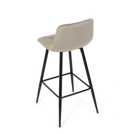 Barová židle Autronic Židle barová, cappuccino látka, čtyřnohá kovová podnož, černý mat (AUB-X7015 CAP2) (18)